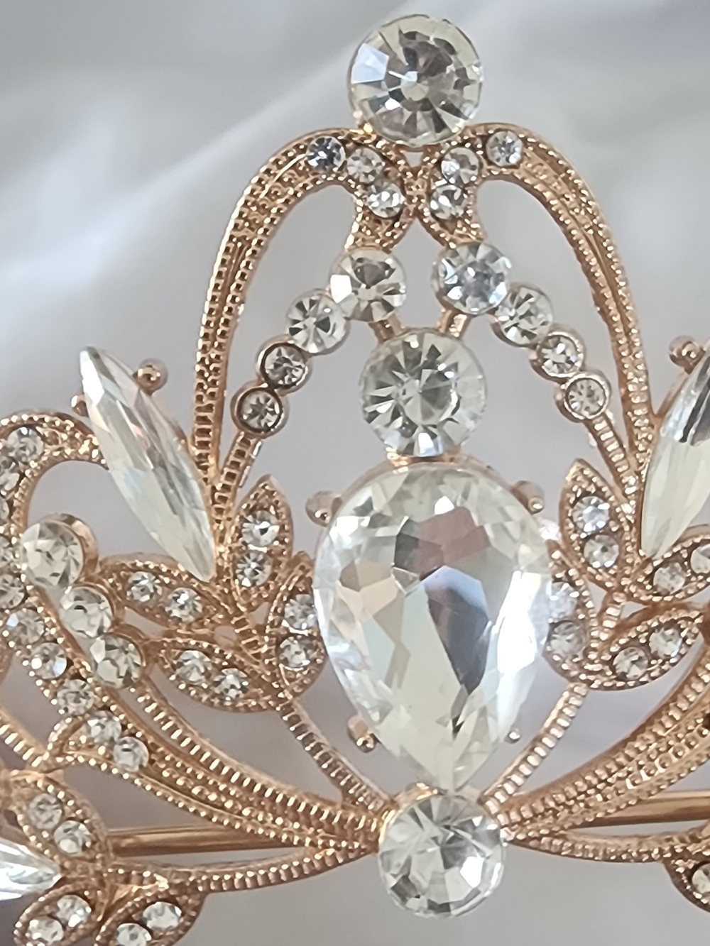 Rose Gold Crystal Bridal Tiara | Wedding, Prom, Quinceañera Crown